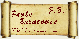 Pavle Baratović vizit kartica